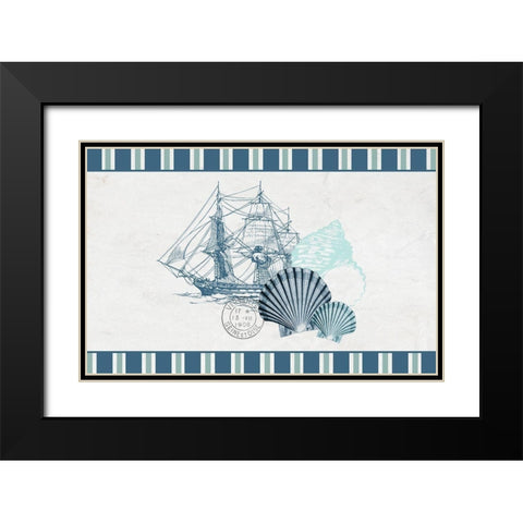 Sea Blues 1 Black Modern Wood Framed Art Print with Double Matting by Kimberly, Allen