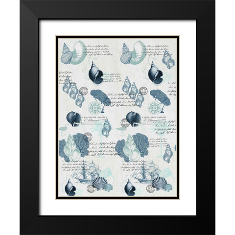 Sea Blues Black Modern Wood Framed Art Print with Double Matting by Kimberly, Allen