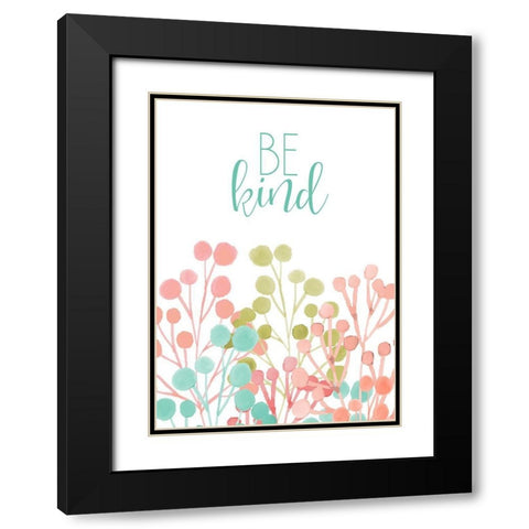Be Kind Black Modern Wood Framed Art Print with Double Matting by Kimberly, Allen