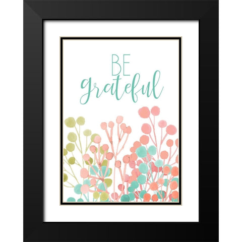 Be Grateful Black Modern Wood Framed Art Print with Double Matting by Kimberly, Allen