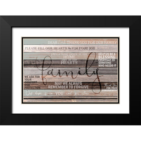 Family Prayer Black Modern Wood Framed Art Print with Double Matting by Kimberly, Allen