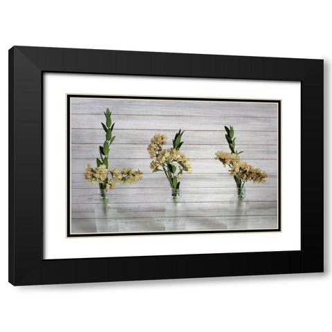 Three Vases 1 Black Modern Wood Framed Art Print with Double Matting by Kimberly, Allen