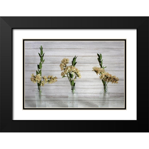 Three Vases 1 Black Modern Wood Framed Art Print with Double Matting by Kimberly, Allen