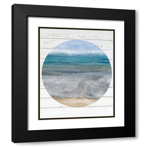 Beach Circle 1 Black Modern Wood Framed Art Print with Double Matting by Kimberly, Allen