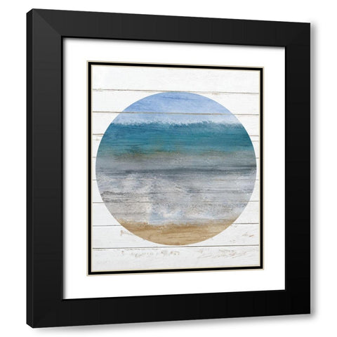 Beach Circle 2 Black Modern Wood Framed Art Print with Double Matting by Kimberly, Allen