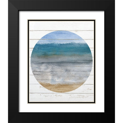 Beach Circle 2 Black Modern Wood Framed Art Print with Double Matting by Kimberly, Allen