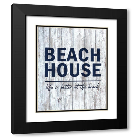 Beach House 2 Black Modern Wood Framed Art Print with Double Matting by Kimberly, Allen