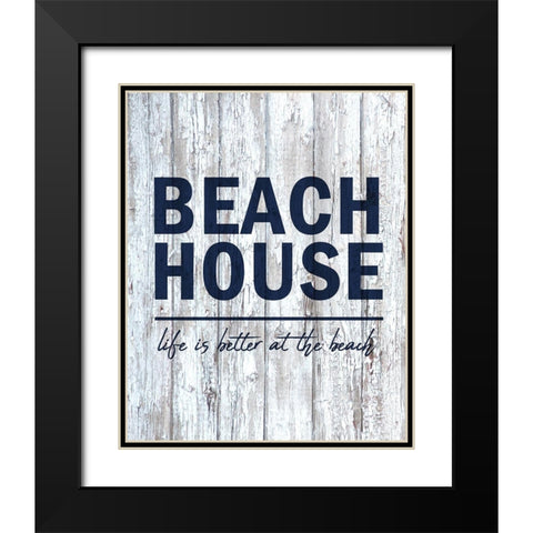 Beach House 2 Black Modern Wood Framed Art Print with Double Matting by Kimberly, Allen