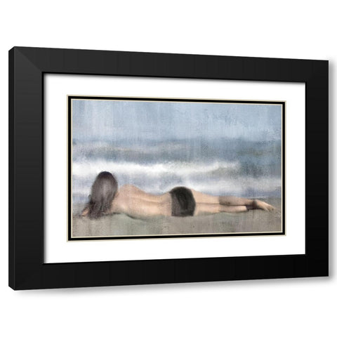 Beach Relaxation Black Modern Wood Framed Art Print with Double Matting by Kimberly, Allen
