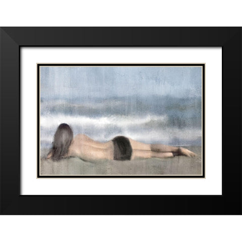 Beach Relaxation Black Modern Wood Framed Art Print with Double Matting by Kimberly, Allen