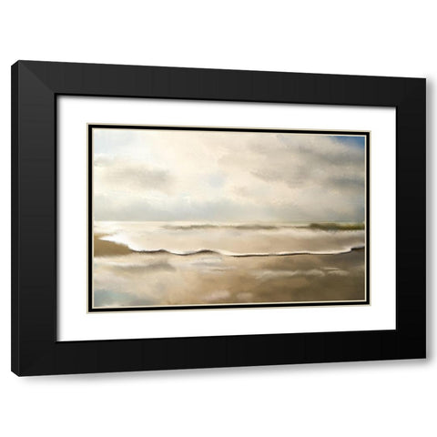 Golden Sea Black Modern Wood Framed Art Print with Double Matting by Kimberly, Allen