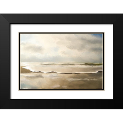 Golden Sea Black Modern Wood Framed Art Print with Double Matting by Kimberly, Allen