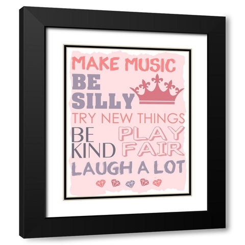 Be Silly 1 Pink Black Modern Wood Framed Art Print with Double Matting by Kimberly, Allen