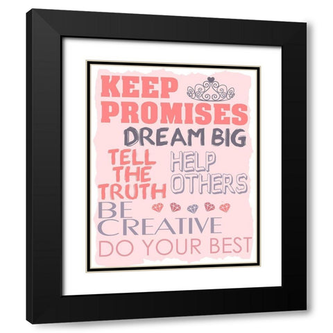 Be Silly 2 Pink Black Modern Wood Framed Art Print with Double Matting by Kimberly, Allen