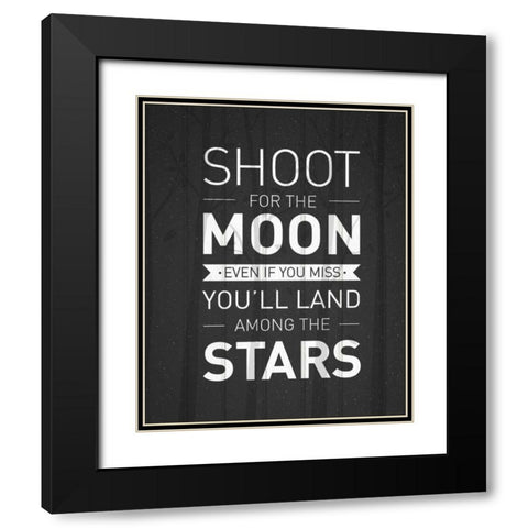 Shoot For The Moon Black Modern Wood Framed Art Print with Double Matting by Allen, Kimberly