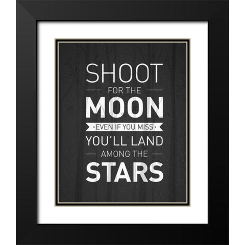 Shoot For The Moon Black Modern Wood Framed Art Print with Double Matting by Allen, Kimberly