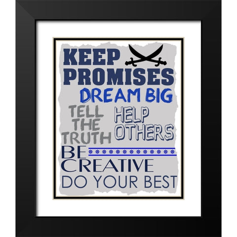 Be Silly 2 Blue Black Modern Wood Framed Art Print with Double Matting by Kimberly, Allen