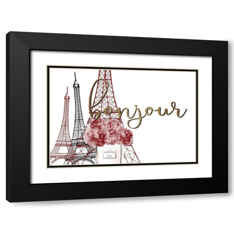 From Paris 5 Red Black Modern Wood Framed Art Print with Double Matting by Kimberly, Allen