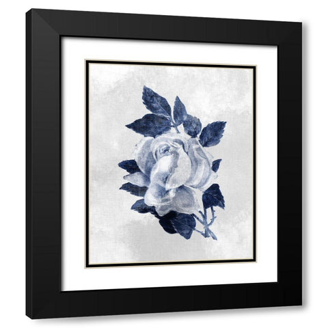 Linen Rose 1 Black Modern Wood Framed Art Print with Double Matting by Kimberly, Allen