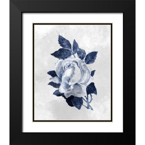 Linen Rose 1 Black Modern Wood Framed Art Print with Double Matting by Kimberly, Allen