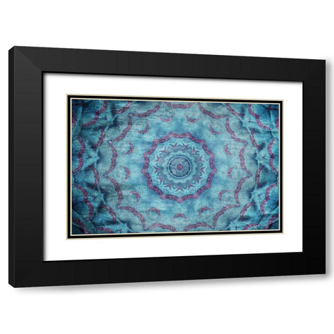 Teal Kaleidoscope Black Modern Wood Framed Art Print with Double Matting by Kimberly, Allen