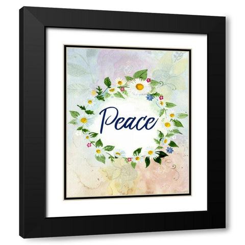 Love Joy Peace 3 Black Modern Wood Framed Art Print with Double Matting by Allen, Kimberly
