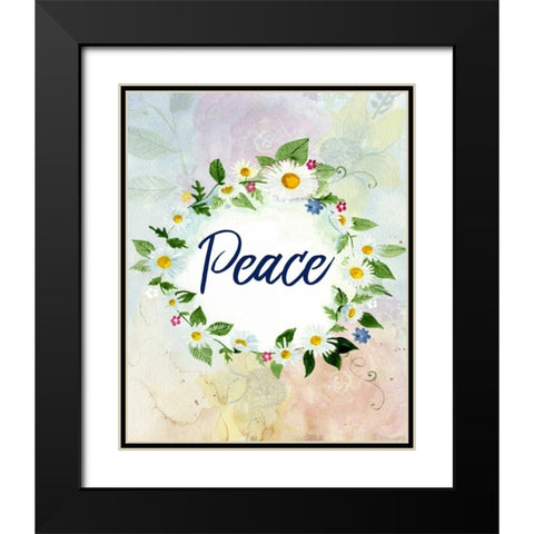 Love Joy Peace 3 Black Modern Wood Framed Art Print with Double Matting by Allen, Kimberly