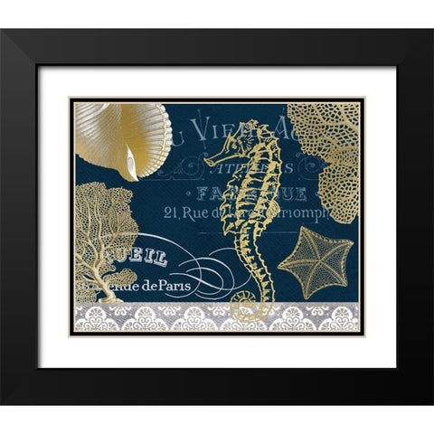 Azure Coastal 1 Black Modern Wood Framed Art Print with Double Matting by Kimberly, Allen