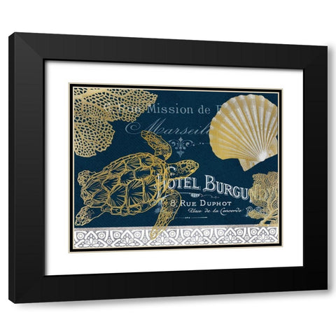 Azure Coastal 2 Black Modern Wood Framed Art Print with Double Matting by Kimberly, Allen