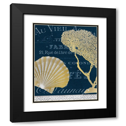 Azure Coastal 5 Black Modern Wood Framed Art Print with Double Matting by Kimberly, Allen