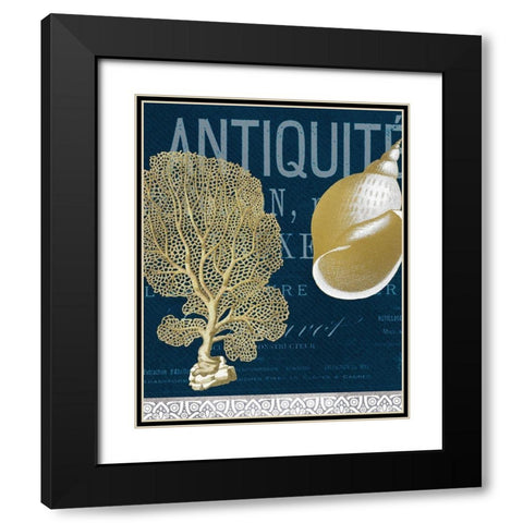 Azure Coastal 6 Black Modern Wood Framed Art Print with Double Matting by Kimberly, Allen