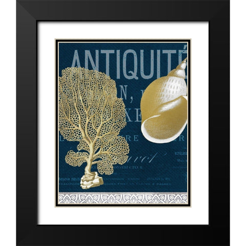 Azure Coastal 6 Black Modern Wood Framed Art Print with Double Matting by Kimberly, Allen