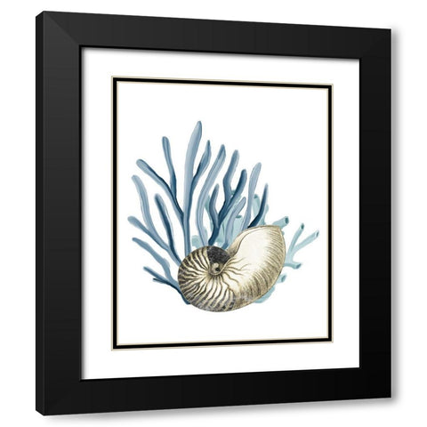 Coastal Coral 2 Black Modern Wood Framed Art Print with Double Matting by Kimberly, Allen