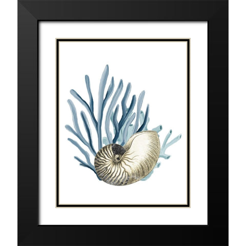 Coastal Coral 2 Black Modern Wood Framed Art Print with Double Matting by Kimberly, Allen