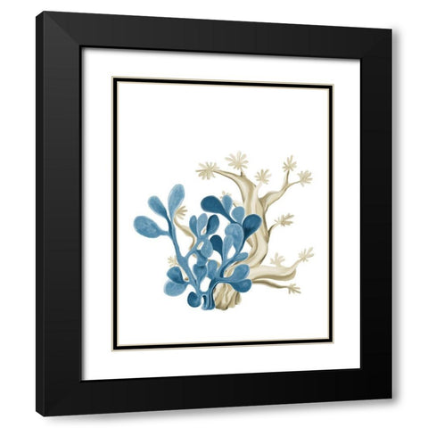 Coastal Coral 3 Black Modern Wood Framed Art Print with Double Matting by Kimberly, Allen