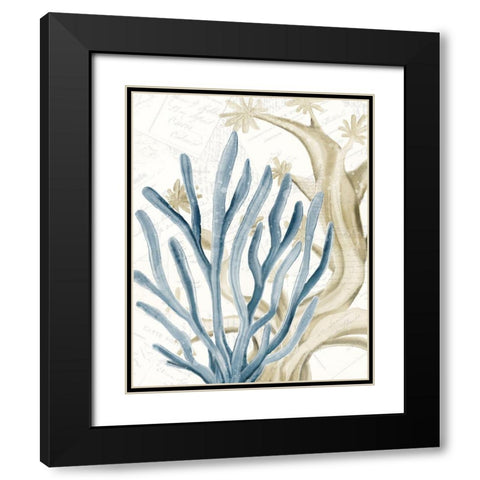 Coral Square 1 Black Modern Wood Framed Art Print with Double Matting by Kimberly, Allen