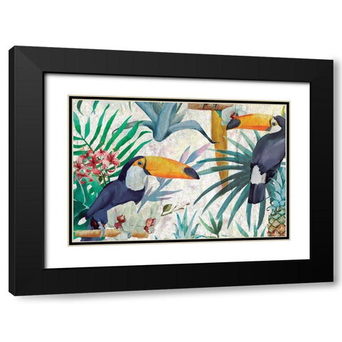 Tropical Tucan Black Modern Wood Framed Art Print with Double Matting by Kimberly, Allen