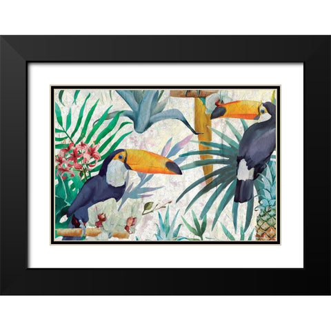 Tropical Tucan Black Modern Wood Framed Art Print with Double Matting by Kimberly, Allen