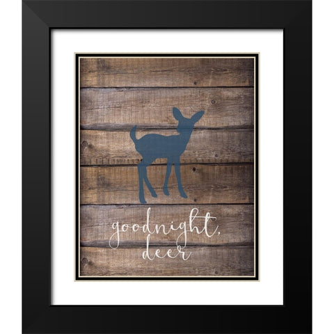 Goodnight Deer Blue Black Modern Wood Framed Art Print with Double Matting by Kimberly, Allen