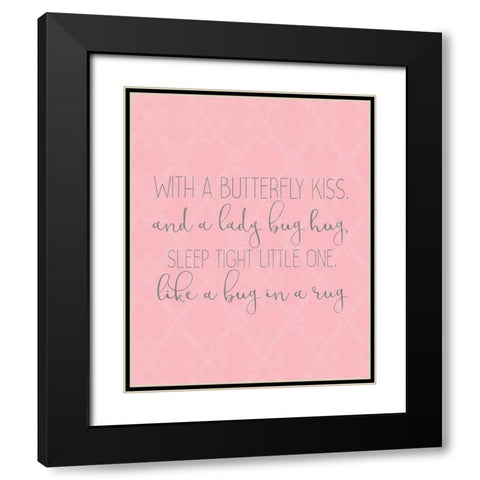 Butterfly Kisses 2 Black Modern Wood Framed Art Print with Double Matting by Kimberly, Allen