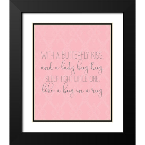 Butterfly Kisses 2 Black Modern Wood Framed Art Print with Double Matting by Kimberly, Allen