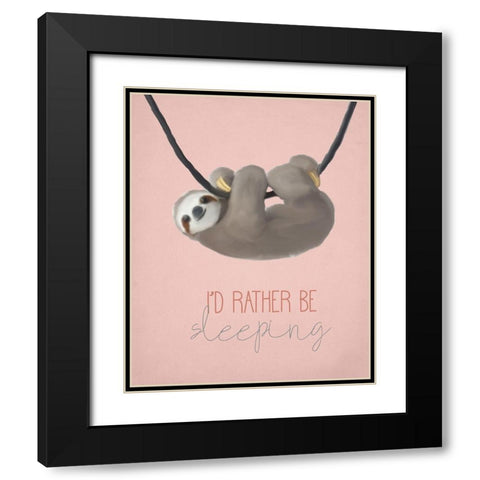 Happy Sloths 2 Black Modern Wood Framed Art Print with Double Matting by Kimberly, Allen