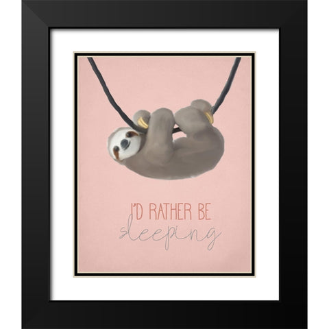 Happy Sloths 2 Black Modern Wood Framed Art Print with Double Matting by Kimberly, Allen