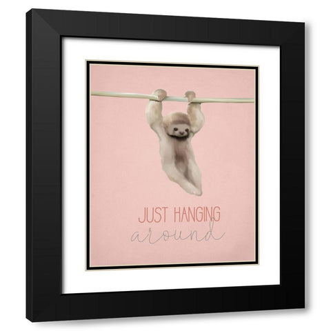Happy Sloths 3 Black Modern Wood Framed Art Print with Double Matting by Kimberly, Allen