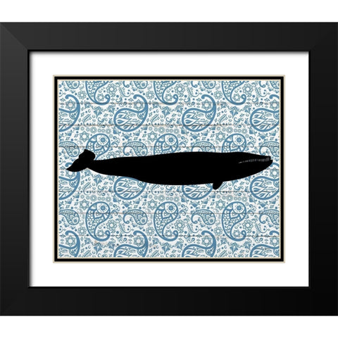 Paisley Whale 3 Black Modern Wood Framed Art Print with Double Matting by Kimberly, Allen