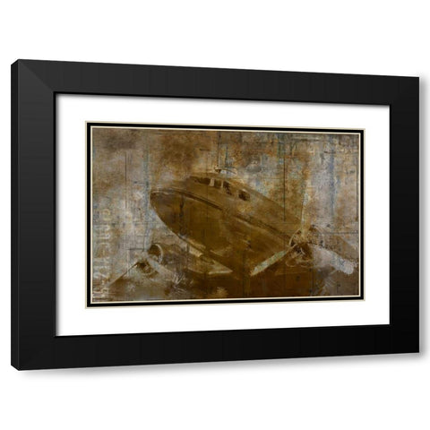 Vintage Airplane Black Modern Wood Framed Art Print with Double Matting by Allen, Kimberly