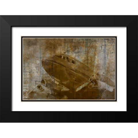 Vintage Airplane Black Modern Wood Framed Art Print with Double Matting by Allen, Kimberly
