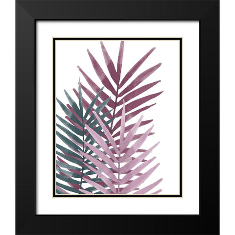 Tropical Ferns 1 Black Modern Wood Framed Art Print with Double Matting by Kimberly, Allen