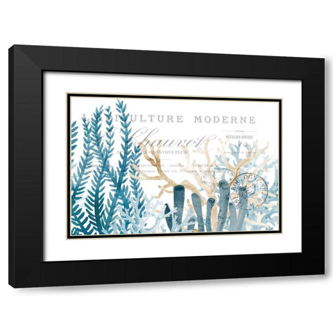 Coral Cove Blue 1 Black Modern Wood Framed Art Print with Double Matting by Kimberly, Allen