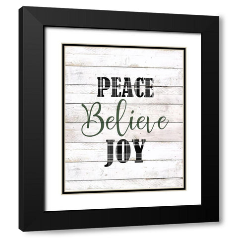 Peace Plaid Black Modern Wood Framed Art Print with Double Matting by Kimberly, Allen